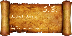 Sitkei Barna névjegykártya