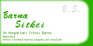 barna sitkei business card